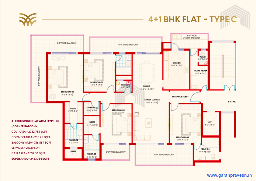 4+1BHK | 3475 |2.78 cr