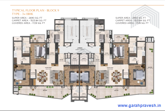3+1BHK | 2690 Sq Ft |2.20CR