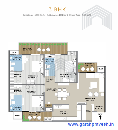 3 BHK | 2150 Sqft |1.84cr 