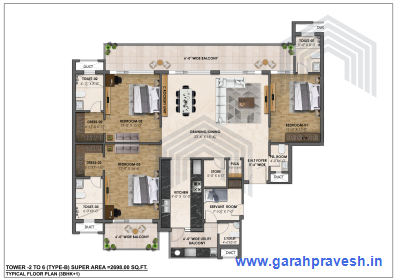 3+1 BHK |2.13cr |2698 Sq ft 
