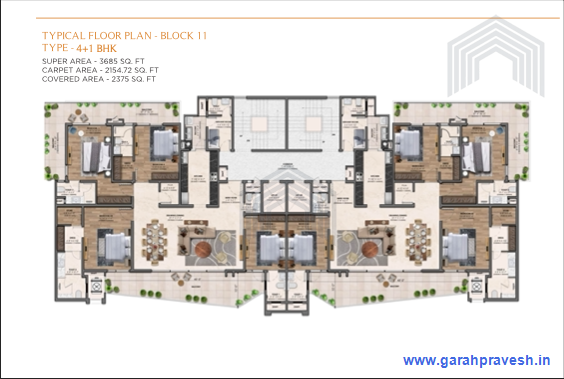 4+1BHK | 3685 Sq Ft |2.41CR